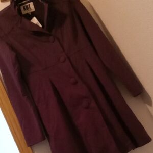NWT Purple Artsy Coat with Large Button Details